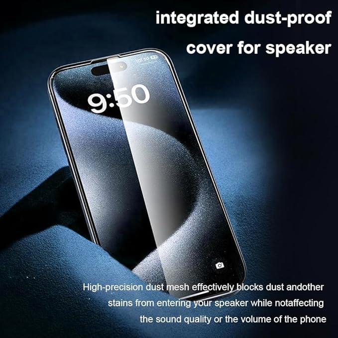 OneFish Screen Protector for Iphone 15, HD Clarity Tempered Glass Film 9H+ Hardness with Hassle-Free Installation Frame, Dust-Free Bubble-Free Anti-Fingerprint, 2Pack