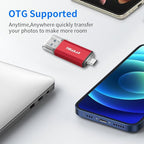 Thkailar 5 Pack 32GB Fat32 USB C Flash Drive OTG High Speed for Store Data-USB 3.0 Thumb Drive C Jump Drive-Compatible with Samsung,Mac Pro,Laptops,Tablets,PC(Red)