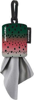 SPUDZ Classic Microfiber Lens Cleaner – Clip-On Pouch, Washable – for Binoculars, Scopes, Glasses, Screens | Mountain Rainbow, 6 x 6 Inch