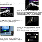 VGA to HDMI, 1080P Adapter (Male to Female) for Computer, Desktop, Laptop, PC, Monitor, Projector, HDTV with Audio Cable and USB Cable (1 Pcs)