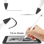 Upgraded Pencil Tips fits for Apple 2nd 1st Gen USB-C iPad Pro Pencil,No Wear Out Fine Point Apple Pen Tip &Noiseless Friction Nib Covers Set, Make iPencil 1 / Pencil 2 Work Like a Charm,Black