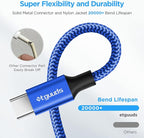 etguuds 6.6ft USB A to USB C Cable 3A Fast Charging, 2-Pack USB A to USB Type C Charger Cord for iPhone 16 15 Pro/Pro Max/Plus, for Samsung Galaxy S24 S23 S22 S21 S20 S10 A55 A54 Flip Note, Moto, Blue