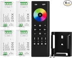 BTF-LIGHTING 5050SMD FCOB COB RGB RF Remote RC03RFB &4PCS C03RF LED Tuya LED Controller Kit 4 Zones RF 2.4GHz Wireless Remote Group Control PWM RGB (+ R G B) 4pin LED Strip DC5V DC12V DC24V