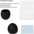 36 Pieces Medium Earbud Tips Soft and Comfortable Ear Bud Replacement Pieces Silicone Fit Most in-Ear Headphones，Inner Hole 3.8mm -5.5mm，Medium Black Earbud Replacement Tips