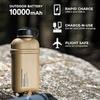 ELECOM NESTOUT Rugged Power Bank, 10000mAh Outdoor Battery Charger, 20W USB-C Fast Charging PD, Waterproof IP67, Durable Shockproof, Battery Pack for iPhone Hiking Travel Camping (Black, 10000mAh)