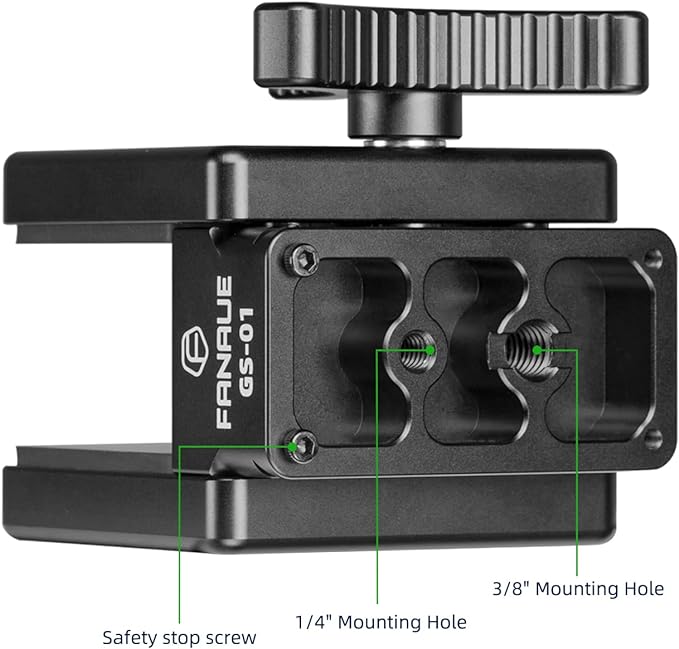 FANAUE GS-01Arca Swiss Rifle Saddle Mount, Hunting Tripod Clamp with Quick Release Plate, Shooting Tripod Rest, Enhanced Accuracy Ball Head & Adapter for Hunting and Shooting