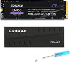 4TB PS5 SSD with Heatsink PCIe Gen4 NVMe M.2 Gaming SSD, 7400MB/s Read, 4GB DRAM Cache, 3D TLC | Internal Solid State Drive Compatible with PS5 & PC(EN855)
