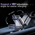 4 in 1 Retractable Car Charger for iPhone,69W USB-C Fast Car Charger with Starry Light, for Car Charger Adapter iPhone16/15/14/13/12,Android,Pixel,Cigarette Lighter Adapter(ForLightning+USB-C)