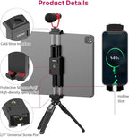 ULANZI ST-29 Phone Tripod Mount, Universal 2-in-1 Tablet Smartphone Holder Adapter with Cold Shoe Mount, 2.6"-8.8" Extend Clip Clamp Compatible with iPad, iPhone, Samsung Galaxy and More