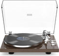 Record Player for Vinyls Turntables Wireless Output Connectivity Belt-Drive 33 45 RPM Speed Phono Line USB Digital to PC Recording MM Audio Cartridge Stylus Adjustable Counterweight Vintage Brown