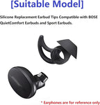 Silicone Earbud Tips - 3 Pairs SML Soft & Comfortable Noise Isolation - Black Ear Tips - Compatible with Bose QuietComfort & Sport Earbuds