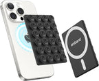 amBand Magnetic Sticky Phone Suction Grip for MagSafe, Removable for Wireless Charging, Durable Magnet Silicone Portable Mount Stand for iPhone 12/13/14/15/16 Series, Hands-Free Video/Selfie, Black