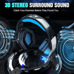 BENGOO V-4 Gaming Headset for Xbox Series X|S, Xbox One, PS5, PC, Mac, Nintendo Switch, Noise Cancelling Over Ear Headphones with Mic, LED Light, 7.1 Surround Sound, Soft Memory Earmuffs, 3.5mm