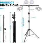 DJ Stand, T-Bar Tripod Stage Lights Stand Portable and Adjustable 49-114 Inch Heavy Duty for Stage, Bar, Par Light