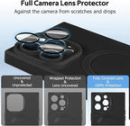 Designed for iPhone 15 Pro Max Case Compatible with Magsafe Cover Camera Lens Protector Military Grade Protection Shockproof Soft TPU Slim Magnetic Phone Case for iPhone 15 Pro Max Black