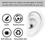 Silicone Replacement Earbud Tips Earbud Covers Ear Tips Fit for in-Ear Headphones (Inner Hole 3.8mm -5.1mm) Earbud Replacement Tips 9 Pairs