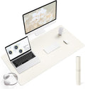 YSAGi Non-Slip Leather Desk Pad, Desk Matt for Desktop, Waterproof Laptop Computer Keyboard Mat, Table Protector Blotter Mat, Large Mouse Pad for Office/Work/Home/Decor(Cream, 35.4" x 17")