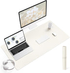 YSAGi Non-Slip Leather Desk Pad, Desk Matt for Desktop, Waterproof Laptop Computer Keyboard Mat, Table Protector Blotter Mat, Large Mouse Pad for Office/Work/Home/Decor(Cream, 35.4" x 17")