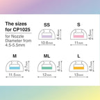 SpinFit CP1025- S/SS- Medical Grade Silicone Patented Ear Tips, Secure Fit and Supreme Comfort Fits MTW3, Galaxy Buds 2, Soundcore Space A40 & More (2 Pairs) (for Nozzle Diameter from 4-5.5mm)