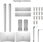 Luxury Floor Stand for Sony HT-A9M2 HT-A9 SA-RRS5 - Aerospace Aluminum Speaker Stand with Adapter Kits, Hi-End Home Theater Accessory, Silver Finish