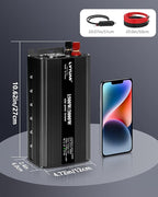LVYUAN 1500W Inverter Car Power Inverter 12V to 110V for Vehicles with LED Display, US Outlets, USB Ports for Camping Outdoor Car Yacht RV