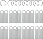 ABLAZE 128MB Flash Drive 20 Pack, Metal USB 2.0 Thumb Drives with Keychains USB Sticks Pendrives (Sliver)