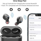 TOZO T6 Wireless Earbuds, Bluetooth 5.3 Ear Buds, Stereo Sound in Ear Headphones, 50 Hours Playtime, Wireless Charging Case, APP Customizable EQs, IPX8 Waterproof Earphones