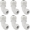 LeMotech M20 Cable Gland, 90 Degree Adjustable 9-14mm Strain Relief, Cord Connectors Nylon Joints with Gaskets, 6 Pcs, Grey