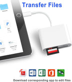 CF SD Card Reader for iPhone iPad, 3 in 1 Compact Flash Memory Card Reader Adapter, 3-Slot MicroSD CF SD Trail Game Digital Camera Viewer for iPhone 14/14 Pro/13/13 Pro No App Required