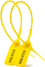 Leadseals(R) 1000 Plastic Tamper Seals, Zip Ties for Fire Extinguishers Pull Tite Security Tags Numbered Disposable Self-Locking Tie 250mm Length (Yellow)