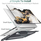 DONGKE for M4 MacBook Pro 16 Inch Case 2024 2023 2021 A3403 A3186 M3 A2991 M2 A2780 M1 A2485 Pro/Max Chip, Plastic Hard Shell Case & Keyboard Cover for Mac Pro 16 with Touch ID, Abstract Marble