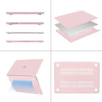 MOSISO Compatible with MacBook Air 13 inch Case 2025 2024 2023 2022 M4 A3240 M3 A3113 M2 A2681, Plastic Hard Shell&Keyboard Cover&Screen Film&Type C for MacBook Air 13.6 inch Case, Baby Pink