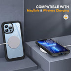 Miracase Glass Case for iPhone 13 Pro Max 6.7 inch, Upgrade Full-Body Clear Phone Bumper Case Cover with Built-in 9H Tempered Glass Screen Protector, Black