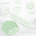 Gel Cloud Keyboard and Mouse Wrist Rest, Cute Wrist Support and Arm Support Rest for Typing Pain Relief，Suitable for Office/Computer/Laptop/Gaming Set-Green