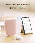 NIIMBOT Label Maker Bluetooth Mini Label Printer D11 2024 Version, Portable Label Maker with Tape Thermal Sticker Small Labeler, 300 DPI High Clearity Rechargeable, Pink