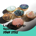 OnTheGrip Cute Natural Seashell Design Round Shape Collapsible Mobile Phone Grip Stand Holder for Smartphone Tablet Cell Phone Accessory (Peach)