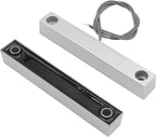 Magnetic Reed Switch Wired Surface Mount Normally Open NO Contact Sensor Alarm Magnetic Door Switch with 2 Wires, Zinc Alloy Sliver, MC-58