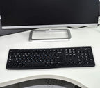 2PCS Hebrew English Keyboard Stickers Black Background with Blue Letters Replacement Stickers for PC Computer Laptop Notebook Desktop Keyboards -Each Unit: 0.43" x 0.51"