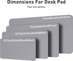 Aothia Leather Desk Pad Protector, Mouse Pad, Office Desk Mat, Non-Slip PU Leather Desk Blotter, Laptop Desk Pad, Waterproof Desk Writing Pad for Office and Home (48"x17", Light Grey)
