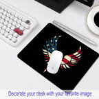 America Flag Mouse Pad Personalized Art Design Computer Laptop Non-Slip Rubber Mouse Pad 9.5x7.9 Inch