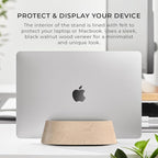 HumanCentric Vertical Laptop Stand in Maple Wood, Upright Adjustable Holder and Dock, Laptop Vertical Stand Fits MacBook Pro and Other Laptops .5" to 1.5", Clamshell Compatible