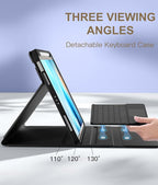 Compatible with iPad Air 11 Inch & Air 5th/ Air 4th Generation Case with Keyboard - Multi-Touch Trackpad, 7-Color Backlit, Detachable Folio Cover for Air 11-inch M3/M2 (2025/2024) (Black)