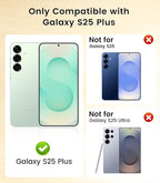 Slim Thin for Samsung Galaxy S25 Plus Case, Compatible with MagSafe, Built-in Camera Lens Protector, Shockproof Protective Phone Case, Soft Electroplated Clear Cover, Gold