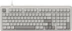 FIRSTBLOOD ONLY GAME. AK980 Wired Mechanical Keyboard, 101Keys Full Layout, Gasket Mount, Hot-Swappable USB Gaming Keyboard with Red Switches, Anti-Ghosting, Retro Grey-White