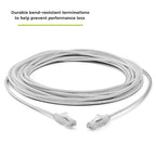 TRUECABLE Cat6 Component Rated Patch Cable, Unshielded (U/UTP), 25ft, White, 28AWG Solid Copper, Snagless 10G High-Speed Ethernet Cable, PoE++ 4PPoE 100W, UL Listed, RoHS-3, 1 Pack