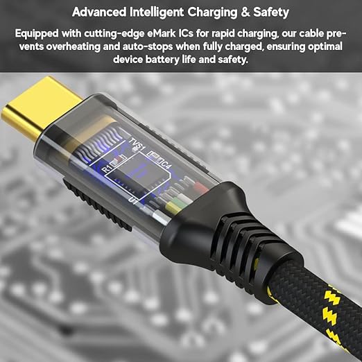 LINKUP USB 4.0 USB C to USB C Cable | Thunderbolt 4/3 Compatible | Type C Charger for MacBook and iPhone | 240W Fast Charging | 40Gbps Data Transfer | 8K@60Hz Display Cord | Use with all USB C devices