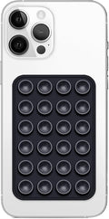 Silicone Suction Phone Case Mount, Non Slip Sticky Phone Grip for Cellphone, Silicon Adhesive Suction Cup Phone Mount, Strong Grip Holder for Selfies and Videos (Black)