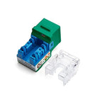 trueCABLE Cat6A Keystone Jack, Unshielded (UTP), 90 Degree Punch-Down, PoE++ (4PPoE), UL Listed, ETL Verified, ANSI/TIA Certified, Modular RJ45 Female, Green, 48 Pack