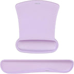 MOSISO Wrist Rest Support for Mouse Pad & Keyboard Set, Ergonomic Mousepad Non-Slip Base Home/Office Pain Relief & Easy Typing Cushion with Neoprene Cloth & Raised Memory Foam, Dusty Lilac