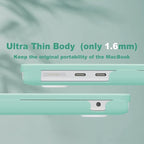 CISSOOK Compatible with MacBook Air 13.6 Inch 2025 2024 2022 Model A3240 A3113 A2681, Plastic Hard Shell Case with Keyboard Cover USB Adapter for MacBook Air 13 M4 M3 M2 Chip, Frosted Green